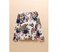 Joules Joules Harbour Cream Bird Floral Boat Neck Printed Top