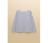 Joules Joules Harbour Cream & Blue Long Sleeve Striped Boat Neck Long Sleeve Breton Top
