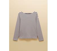 Joules Joules Harbour Cream & Navy Long Sleeve Striped Boat Neck Long Sleeve Breton Top