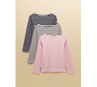 Joules Joules Harbour Multi 3 Pack Navy/Creme/Pink Boat Neck Breton Tops