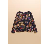 Joules Joules Harbour Navy Bird Floral Boat Neck Printed Top