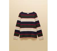 Joules Joules Harbour Navy & Green Boat Neck 100% Cotton Breton Top