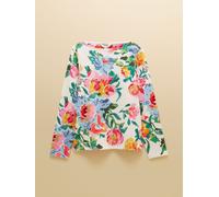 Joules Joules Harbour White Artist Floral Printed Boat Neck Breton Top