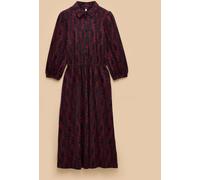 Joules Joules Hazel Burgundy Red Jersey Midi Long Sleeve Shirt Dress with Collar Burgundy Red EU 34 (UK 6)
