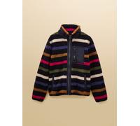 Joules Joules Lottie Navy Multi Stripe Borg Fleece with Zip Fastening