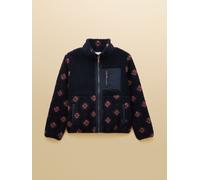 Joules Joules Lottie Navy/Red Geometric Print Borg Fleece with Zip Fastening