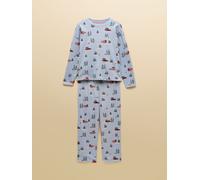 Joules Joules Lyla Blue 4x4 Long Sleeve Jersey Cotton Pyjama Set