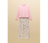 Joules Joules Lyla Pink & Cream Party Dogs Long Sleeve Jersey Cotton Pyjama Set