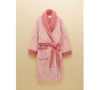 Joules Joules Matilda Pink & White Fluffy Fleece Dressing Gown Pink & White S-Medium (EU 36-42)
