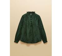 Joules Joules Melanie Green Embroidered Ruffle Blouse