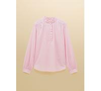 Joules Joules Melanie Pink Long Sleeve Blouse with Ruffle Neck