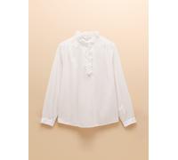 Joules Joules Melanie White Cotton Ruffle Blouse