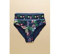 Joules Joules Navy Holiday Icons Panel High Waisted Bikini Bottoms