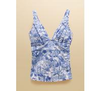 Joules Joules Panel Blue Toile Printed V-Neck Tummy Control Tankini Top