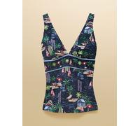 Joules Joules Panel Navy Holiday Icons V-Neck Tummy Control Tankini Top