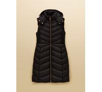 Joules Joules Pembury Black Longline Showerproof Padded Gilet with Hood