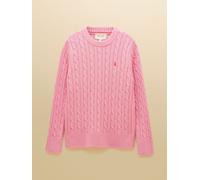 Joules Joules Pink Classic Crew Neck Cotton Cable Knit Jumper