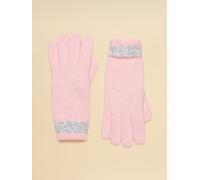 Joules Joules Popley Pink & Grey Knitted Gloves