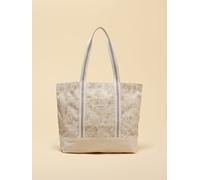 Joules Joules Promenade Neutral Toile De Jouy Canvas Beach Tote Bag