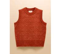 Joules Joules Reid Burnt Orange Textured Knitted Vest with Crew Neck