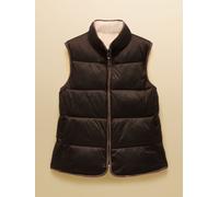 Joules Joules Reversible Faux Fur Cream & Brown Padded Gilet