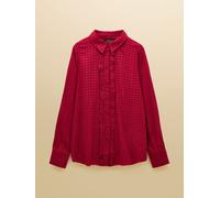 Joules Joules Selene Red Check Brushed Ruffle Shirt Red Check EU 48 (UK 20)
