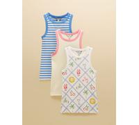 Joules Joules Sofia Summer Icons/Blue/Cream Ribbed Jersey Vests 3 Pack