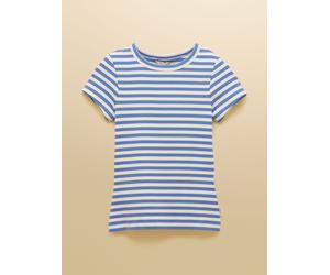 Joules Joules Sophie Blue Striped Short Sleeve Ribbed Fitted T-Shirt