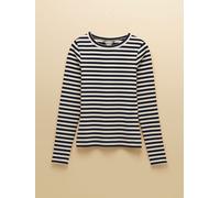 Joules Joules Sophie Navy Striped Long Sleeve Ribbed Fitted T-Shirt