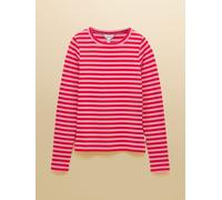 Joules Joules Sophie Red Pink Stripe Long Sleeve Ribbed Fitted Top