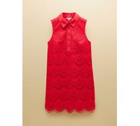 Joules Joules Taylor Red Cayenne Broderie Shift Midi Dress Red Cayenne EU 46 (UK 18)