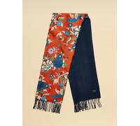 Joules Joules Templeton Red Silk and Wool Double Sided Scarf