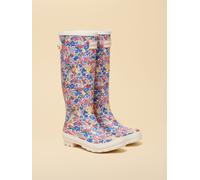 Joules Joules White Ditsy Floral Adjustable Tall Wellies