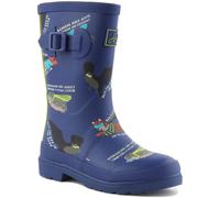 JOULES Junior Caoutchouc Imprimé Unisexe Bracelet Bottes En Marine Rouge UK Size