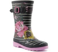 JOULES Junior Roulé Bandes Imprimé Floral Unisexe Coffre Marine Blanc Size UK 3
