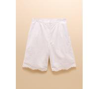 Joules White Broderie Tailored Shorts White EU 46 (UK 18)