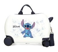 Disney Joumma Bags Happy Stitch valises de cabine, Set de valises, Fabriqué en ABS, un matériau durable et léger, fermeture à combinaison latérale, sacs à dos d'école, sacs à dos pour enfants, Blanc,