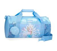Joumma Bags Disney La Reine des Neiges Sac à dos pour enfant, bleu, fabriqué en polyester, bretelles réglables pour un transport confortable, plusieurs compartiments, avec porte-clés pompon bleu,