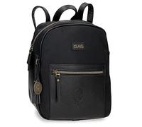 joumma bags,s.l. Le Poulain Laine Sac À Dos Décontracté, Noir, 24x28x10 cm, Polyester et PU, Noir, Sac à dos décontracté