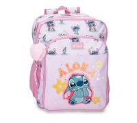 Disney Joumma Stitch You & Me Mauve Sac à Dos Scolaire Double Compartiment 30x40x13 cm Polyester 15.6L