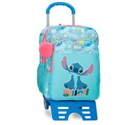 Joumma Disney Aloha Stitch Sac à Dos pour Ordinateur Portable 13,3" Double Compartiment Adaptable à Chariot Bleu 30 x 40 x 13 cm Polyester