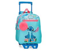 Disney Joumma Aloha Stitch Sac à dos scolaire avec chariot Bleu 23 x 28 x 10 cm Polyester