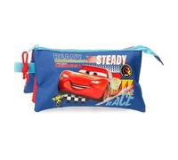 Disney Joumma Cars Lets Race Trousse d'école, fabriquée en polyester, idéale pour transporter des pièces, des cartes et des petits accessoires., rouge, Trousse triple