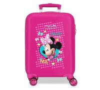 Joumma Disney Enjoy Minnie Valise Cabine Rose 33 x 50 x 20 cm Rigide ABS Fermeture à Combinaison latérale 28,4 l 2 kg 4 Roues Doubles Bagage Main, Rose, Valise de Cabine
