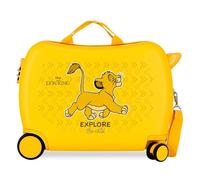 Joumma Disney Le Roi Leon Explorer Valise de Cabine Jaune 33 x 50 x 20 cm Rigide 2 kg Fermeture à Combinaison latérale ABS 2 kg 33 L Bagage à Main, Citronier, Talla única, Valise pour Enfant