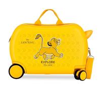 Disney Joumma Le Roi Lion Explorer Valise Cabine pour Enfant, fabriquée en ABS, matériau résistant, Quatre Roues Doubles à Rotation multidirectionnelle, Fermeture à Combinaison latérale, Citronier,