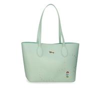Joumma Disney Luxe Minnie Sac Cabas Vert Turquoise 31x25.5x11.5 cm PU et Polyester