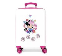 Joumma Disney Minnie Flowers Valise de Cabine Blanche 38 x 55 x 20 cm Rigide 2 kg Fermeture à Combinaison latérale ABS 2 kg 35 L Bagage à Main