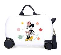 Disney Joumma Minnie Party Valise de Cabine Blanche pour Enfant, Rigide ABS, Fermeture à Combinaison latérale, 28,4 l, 2 kg, 4 Roues Doubles, Bagage à Main, Fleurs, Talla única, Valise pour Enfant