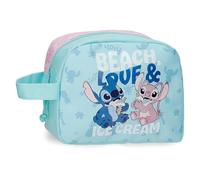 Joumma Disney Stitch Beach & Love Trousse de Toilette Turquoise Vert 20,5 x 16,5 x 7,5 cm Polyester